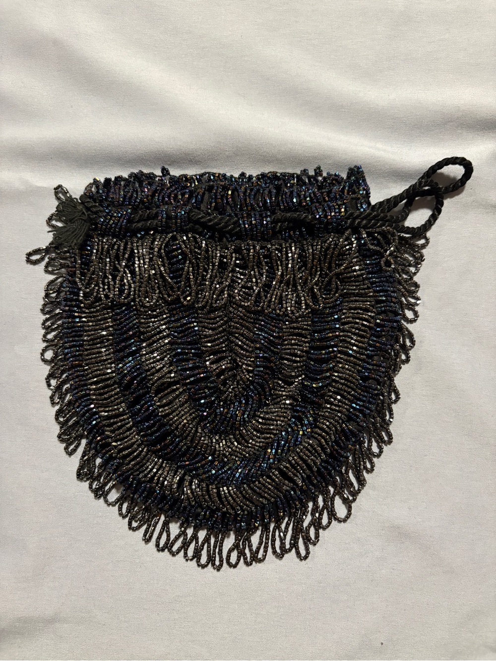 Antique Art Deco Era 1920s Flapper Microbeaded Tiny Glass Beads Purse Handbag